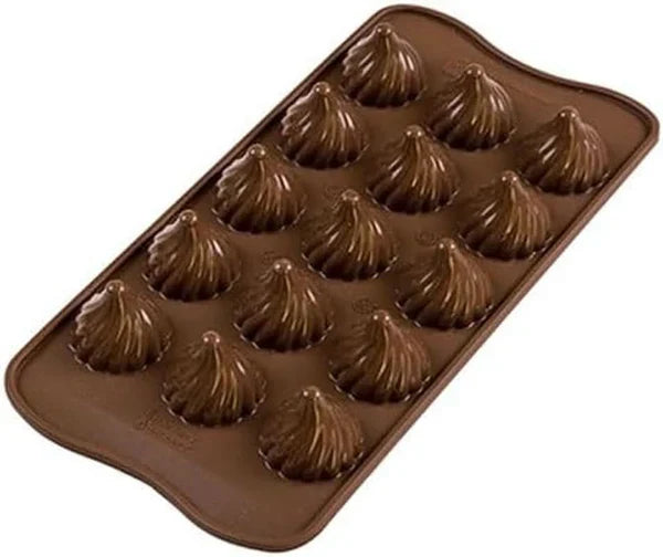 Silikomart 3D flammende chokoladeform - unikke 3D-former med indre kant til runde baser