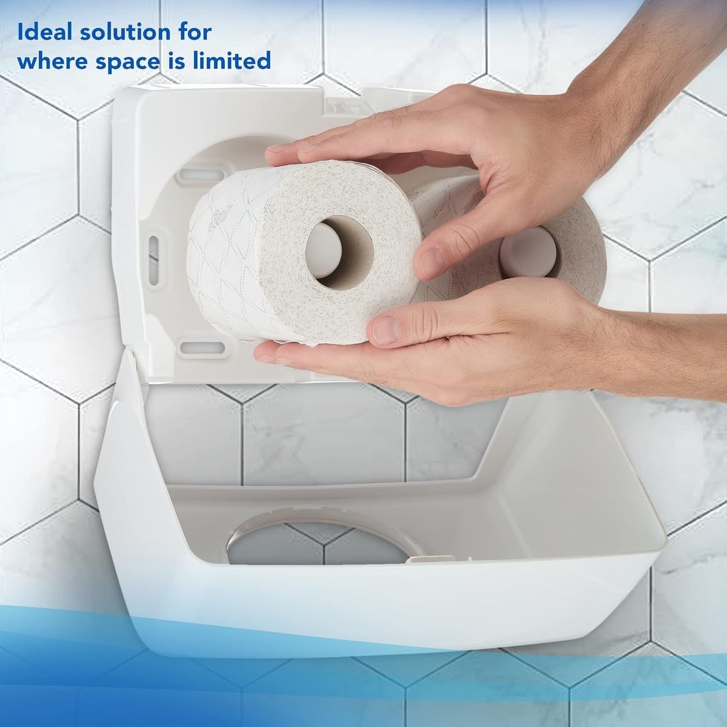 Scott® Essentialtm 8519 toiletpapir 2-lags hvidt Fsc-certificeret genbrugsfiber toiletpapir 64 ruller X 350 ark (i alt 22.400 ark)