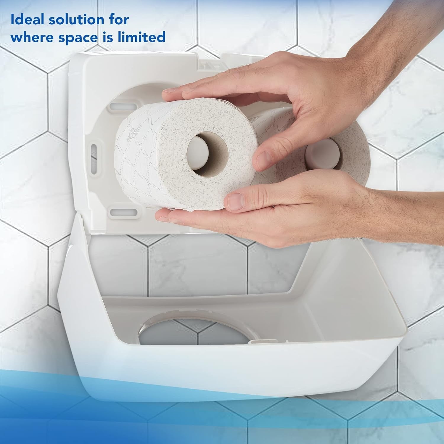 Scott® Essentialtm 8519 toiletpapir 2-lags hvidt Fsc-certificeret genbrugsfiber toiletpapir 64 ruller X 350 ark (i alt 22.400 ark)