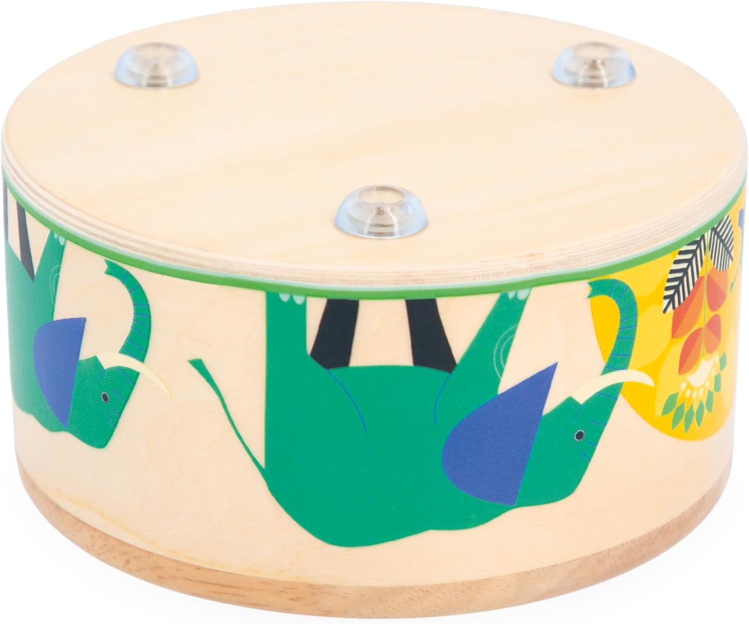 Janod - Gioia Tromme - FSC trætromme + tromme - Rollespil og tidlig musikalsk uddannelse - Akvarel - Fra 18 måneder, J07650 Bebe Toys Naty Shop