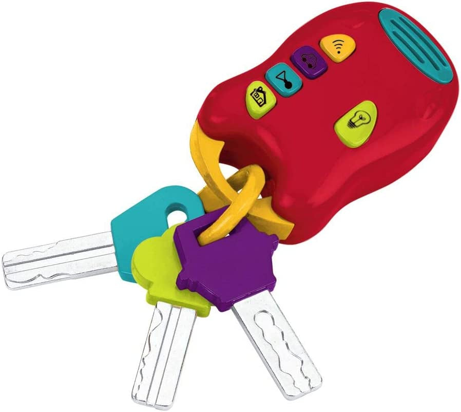 Battat legetøjsnøgle babylegetøj - Farverig bilnøgle nøglering med lys og lyde til børn fra 10 måneder og opefter Baby Toys Naty Shop nøgle