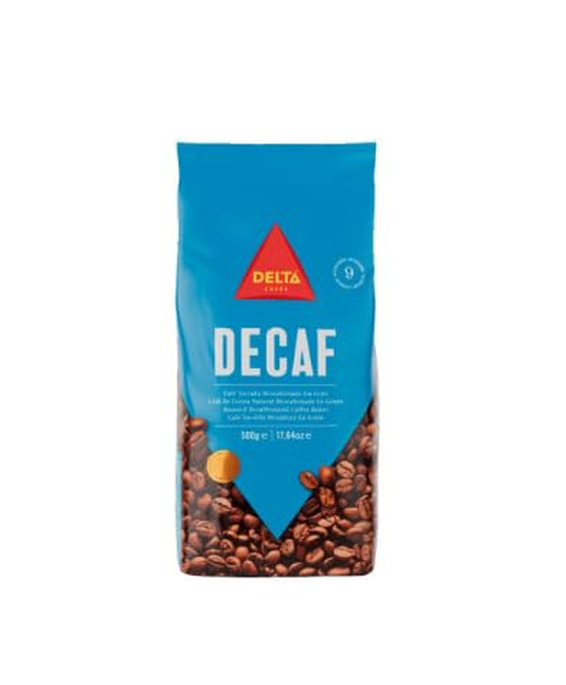 Delta Cafés – Koffeinfri kaffe, 500 g – Kaffebønner/Hele bønner – Mild og aromatisk