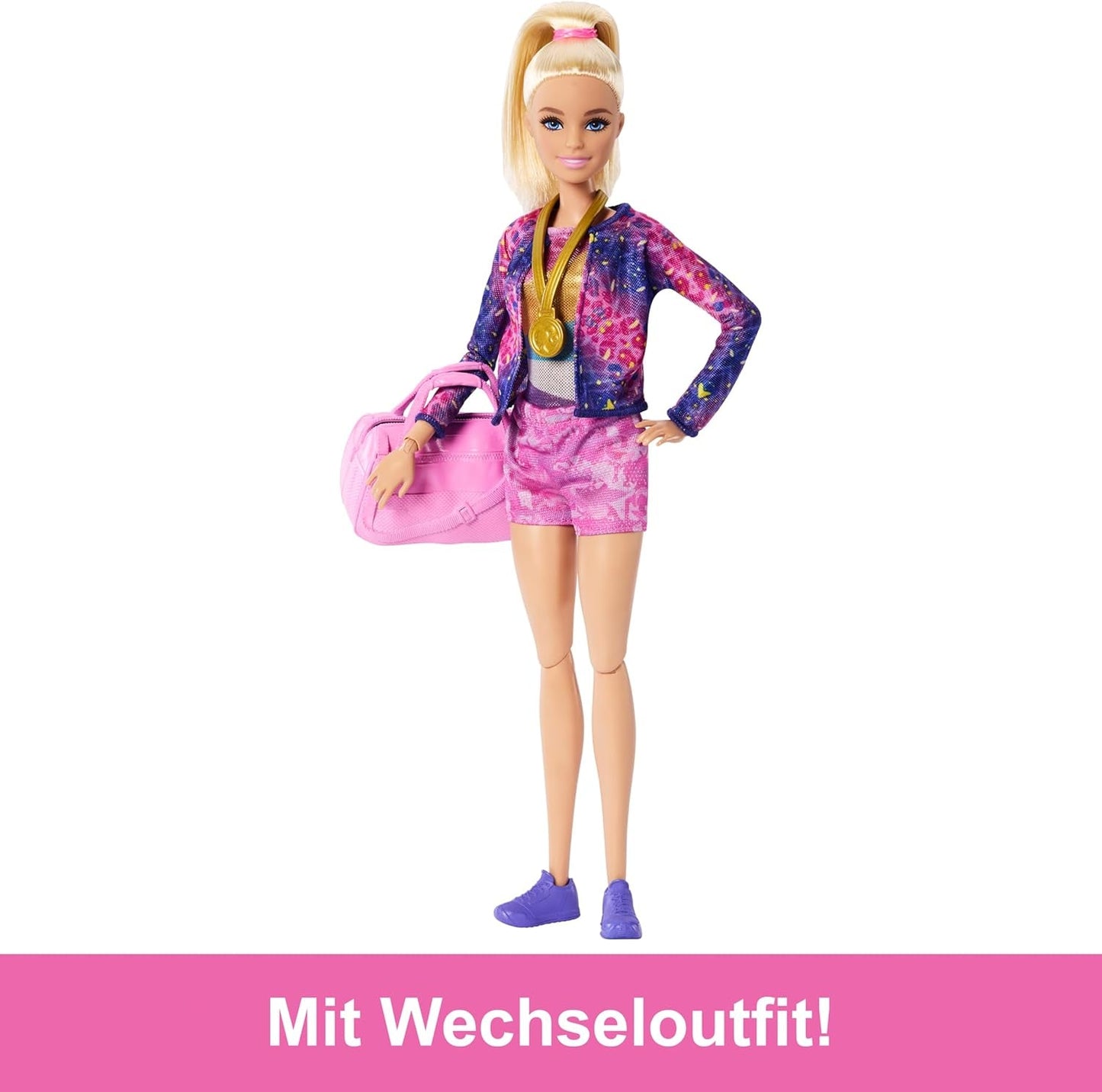 Barbie Gymnastik sjovt legesæt med balancestråle og 10+ temastykker til vinderhistorier, HRG52