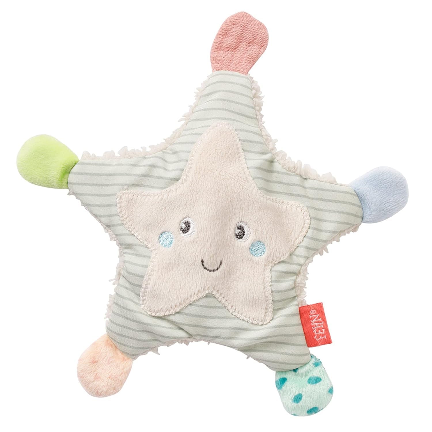 Fehn knitrende søstjerne - babylegetøj til at gribe og lege & knitrende legetøj til babyer og småbørn fra 0+ måneder & SIGIKID 41179 sommerfuglgreb legetøj rød grønne stjerner Babylegetøj Naty Shop