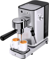 WMF Lumero espressomaskine, portafilter, 1400 watt, portafilter, 3 indsatser, til 1-2 espressokopper, inklusive til kapsler, 15 bar, kopholder, mælkeskummer, mat rustfrit stål