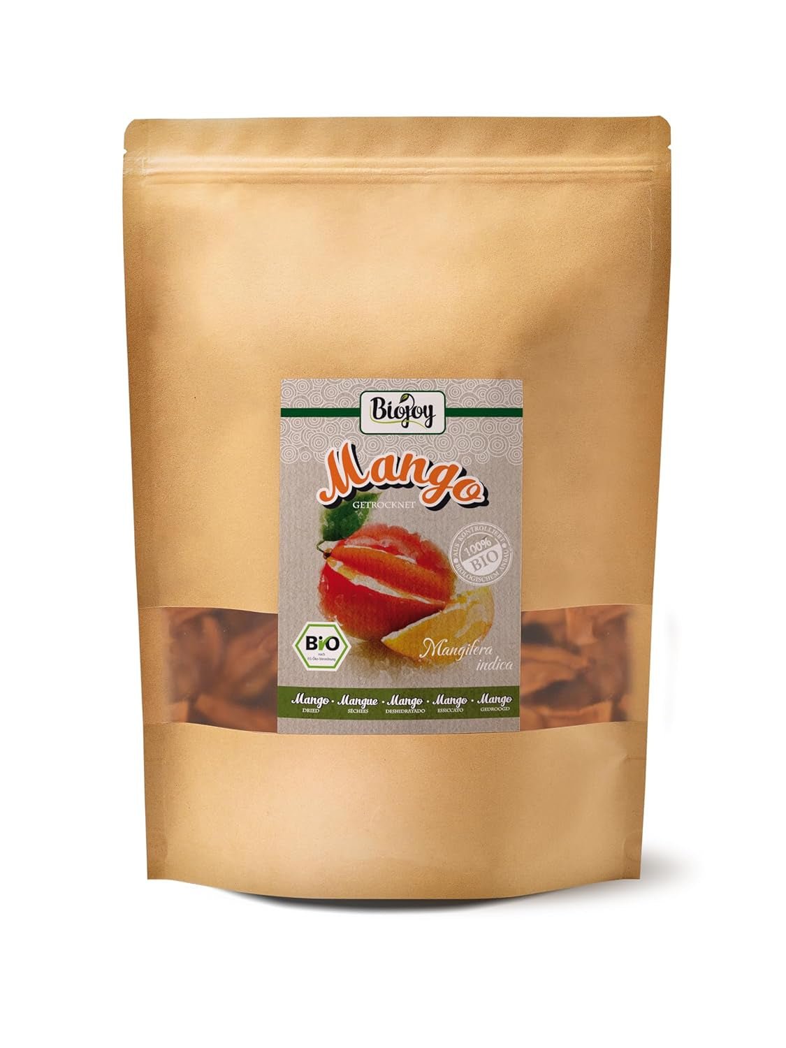 Biojoy BIO tørret mango (1 kg), usvovlede Naty Shop dehydrerede produkter 1 kg (1 pakke)
