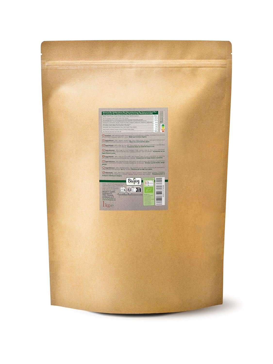 Biojoy økologiske tørrede kokoschips (1 kg), usødede og ustegte Dehydrerede produkter Naty Shop