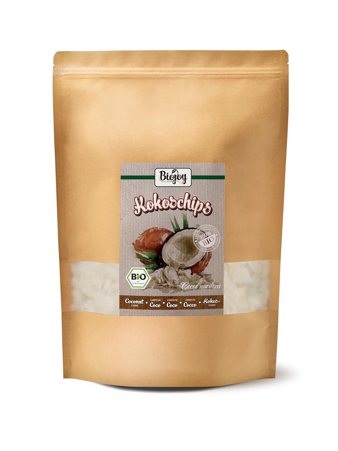 Biojoy økologiske tørrede kokoschips (1 kg), usødede og ustegte Dehydrerede produkter Naty Shop 500 G