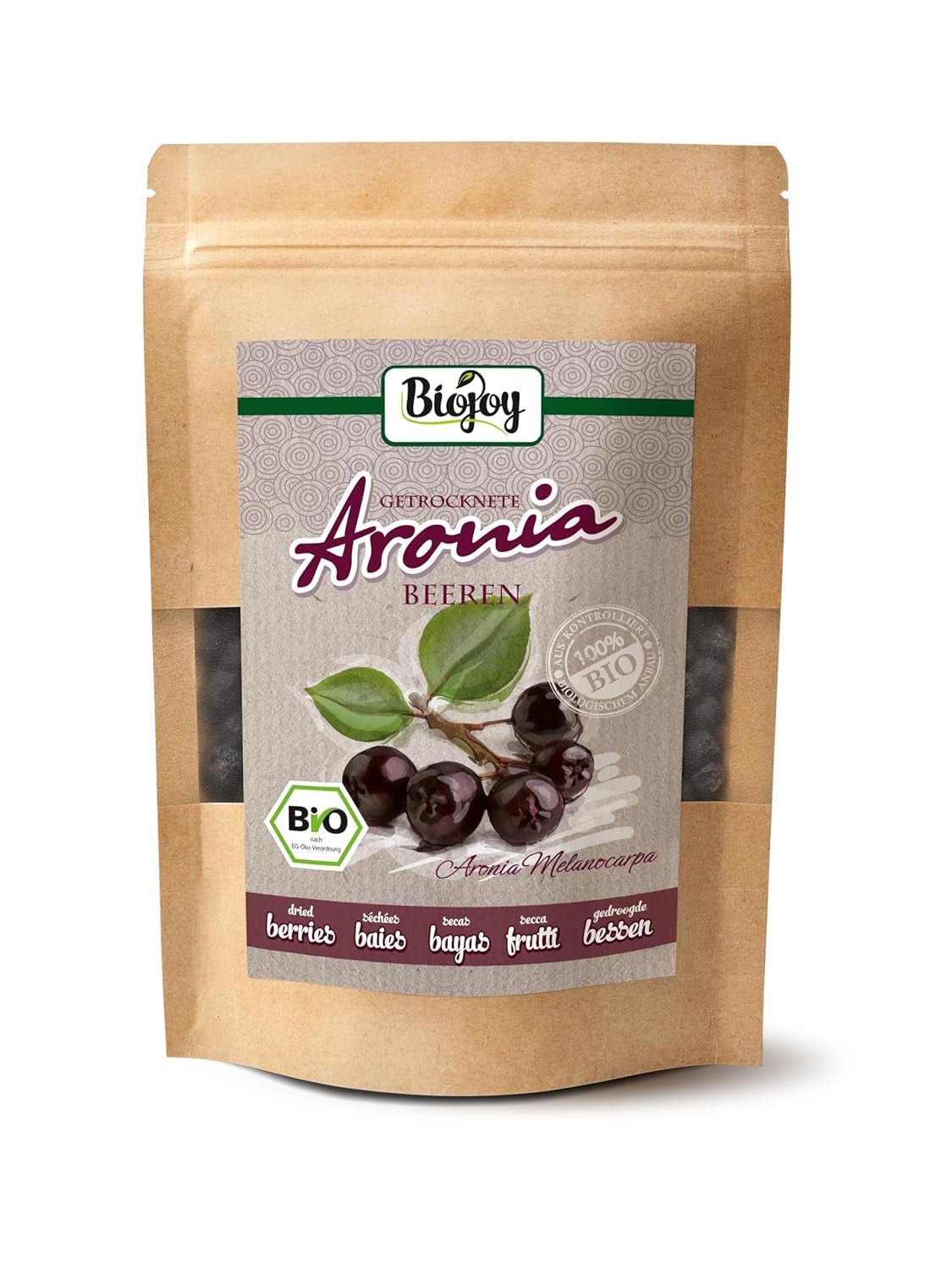 Biojoy økologiske aronia frugter (1 kg), tørrede og hele (Aronia melanocarpa) Dehydrerede produkter Naty Shop 250 G