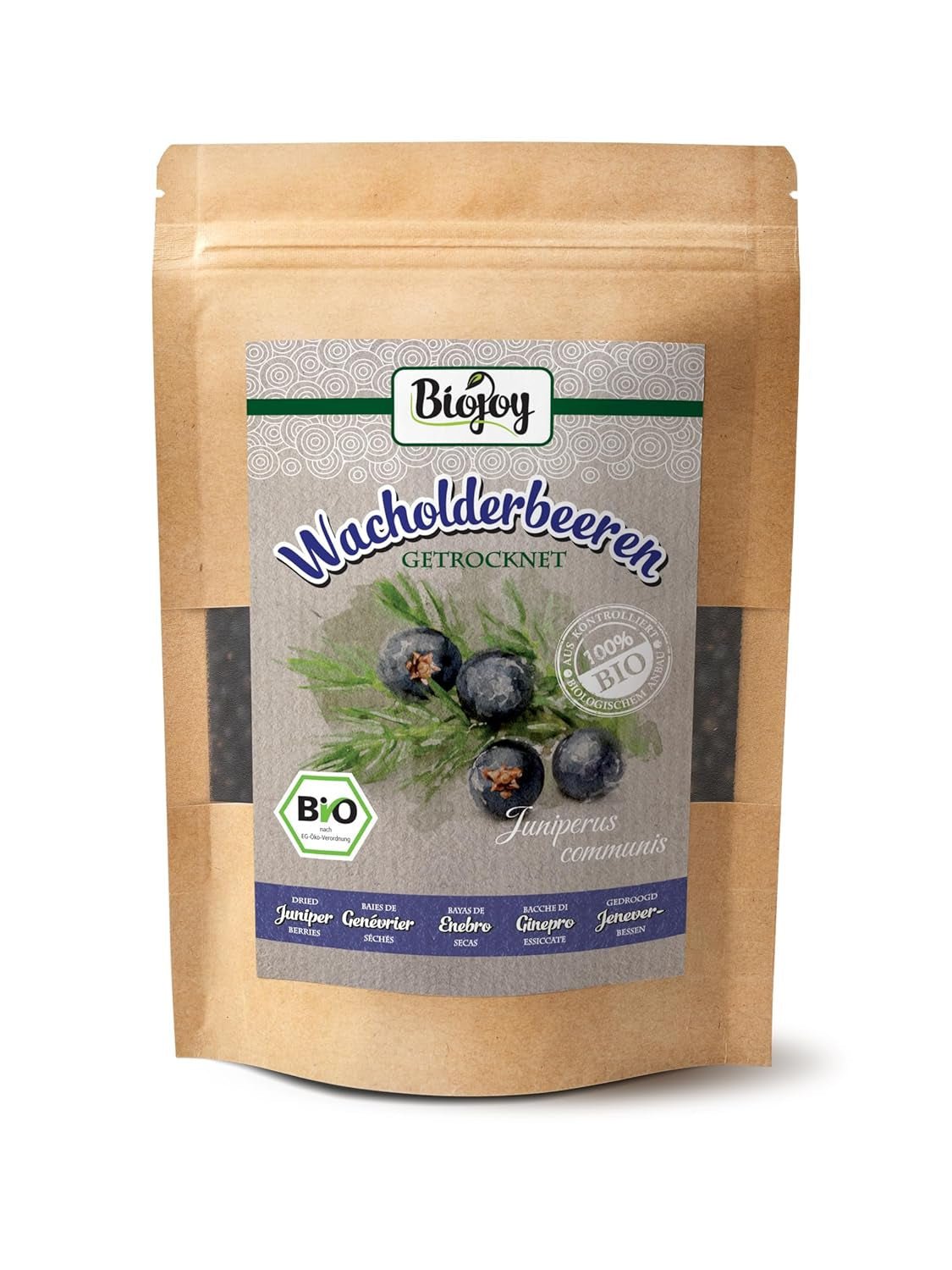 Biojoy økologiske enebærfrugter (250 g), tørre og hele, uden tilsætningsstoffer (Juniperus communis) Tørrede produkter Naty Shop 100 gr