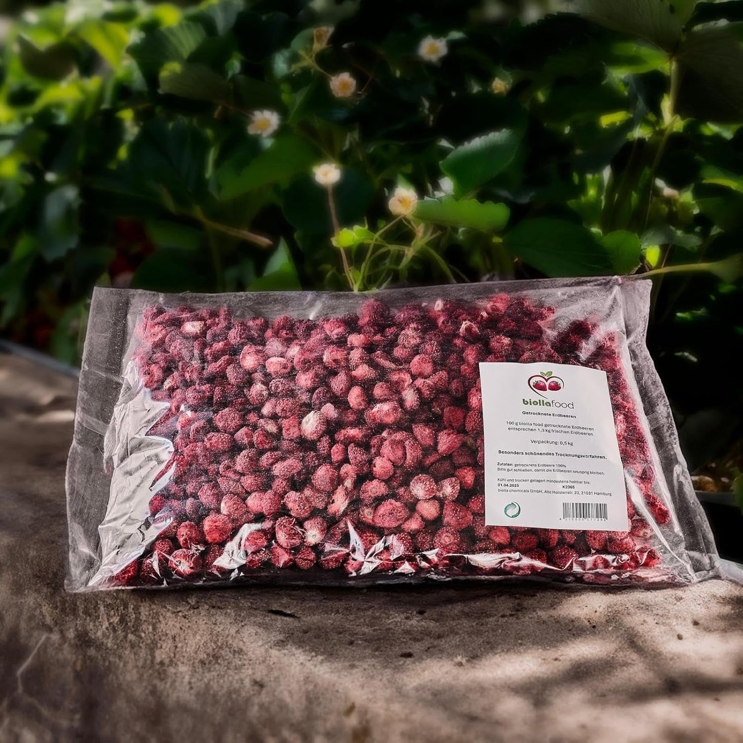biolla food hele tørrede jordbær, 0,5 kg, 100% naturlig. Sunde snacks til børn. Ideel til smoothies, havremüsli, te og grød. Lang holdbarhed. VEGAN, GLUTENFRI, RAW FOOD Naty Shop Dehydrerede produkter