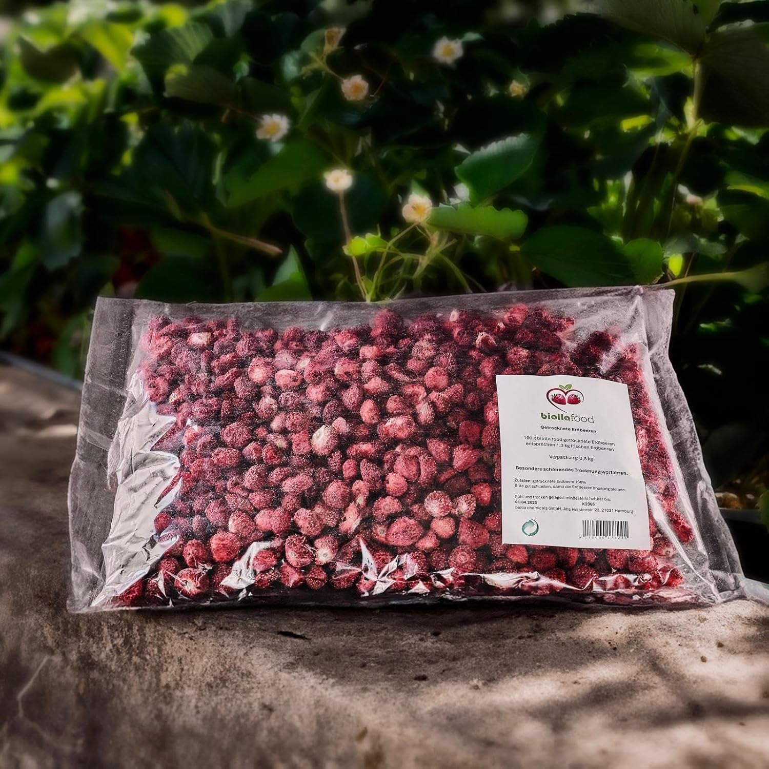 biolla food hele tørrede jordbær, 0,5 kg, 100% naturlig. Sunde snacks til børn. Ideel til smoothies, havremüsli, te og grød. Lang holdbarhed. VEGAN, GLUTENFRI, RAW FOOD Naty Shop Dehydrerede produkter