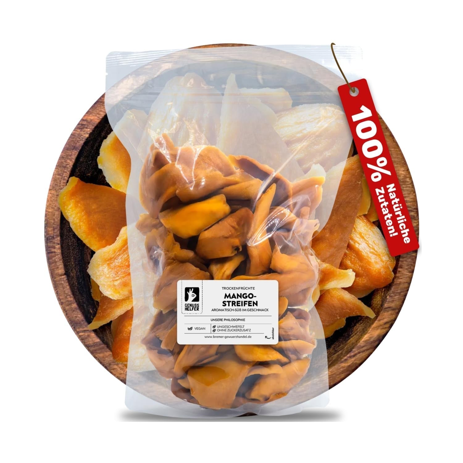Bremer Gewürzhandel mango, tørrede mangostrimler, usvovlet, uden tilsat sukker, 1 kg Dehydrerede produkter Naty Shop 1 kg (1 pakke)