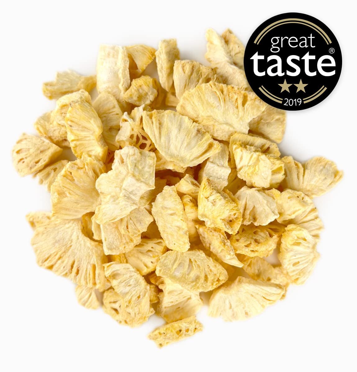 BRIX Frysetørret ananas | Naturlig, tørret ananas 95 g | Great Taste Award tørret frugt, frysetørret ananas | Ikke-GMO, glutenfri, veganske, tilbageholdte vitaminer Naty Shop dehydrerede produkter