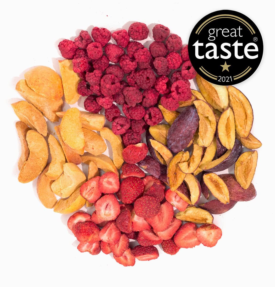 Brix Frysetørret Frugt Fantastic Four (80g) - Pris god smag, lækker og sund snack, tør sprød, rig på vitaminer Naty Shop dehydrerede produkter