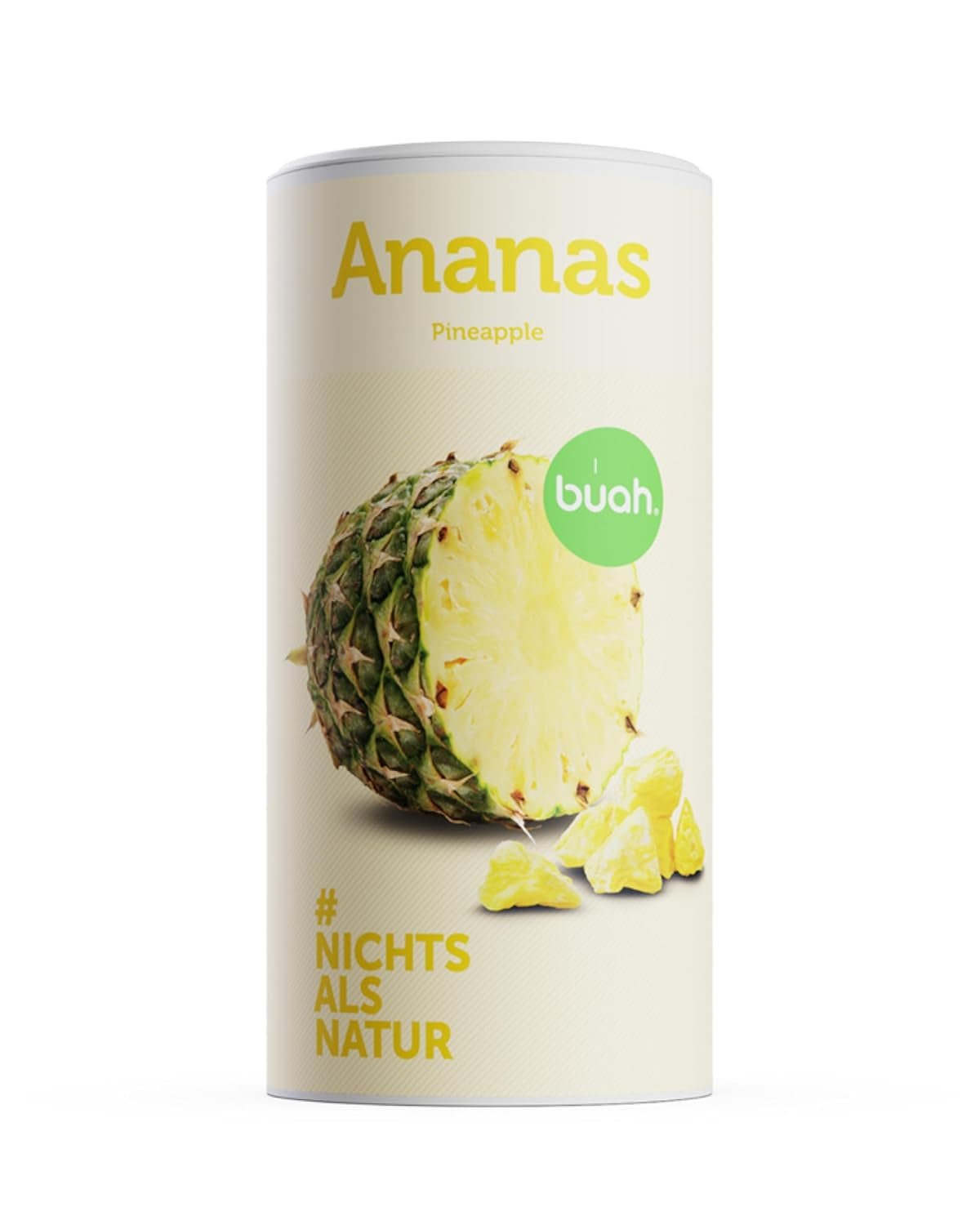 BUAH® Frysetørret ananas | Ananaschips som snack eller til müsli og desserter | Ideel erstatning for slik | Vegansk og uden tilsat sukker | 100% frysetørret frugt | 200 g Naty Shop dehydrerede produkter 200 G