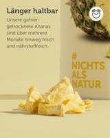 BUAH® Frysetørret ananas | Ananaschips som snack eller til müsli og desserter | Ideel erstatning for slik | Vegansk og uden tilsat sukker | 100% frysetørret frugt | 200 g Naty Shop dehydrerede produkter