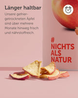 BUAH® Økologiske frysetørrede æbler | Frysetørrede økologiske æbler uden tilsat sukker | 100% frysetørret frugt (vegansk glutenfri laktosefri) | Ideel snack (110g) Naty Shop dehydrerede produkter