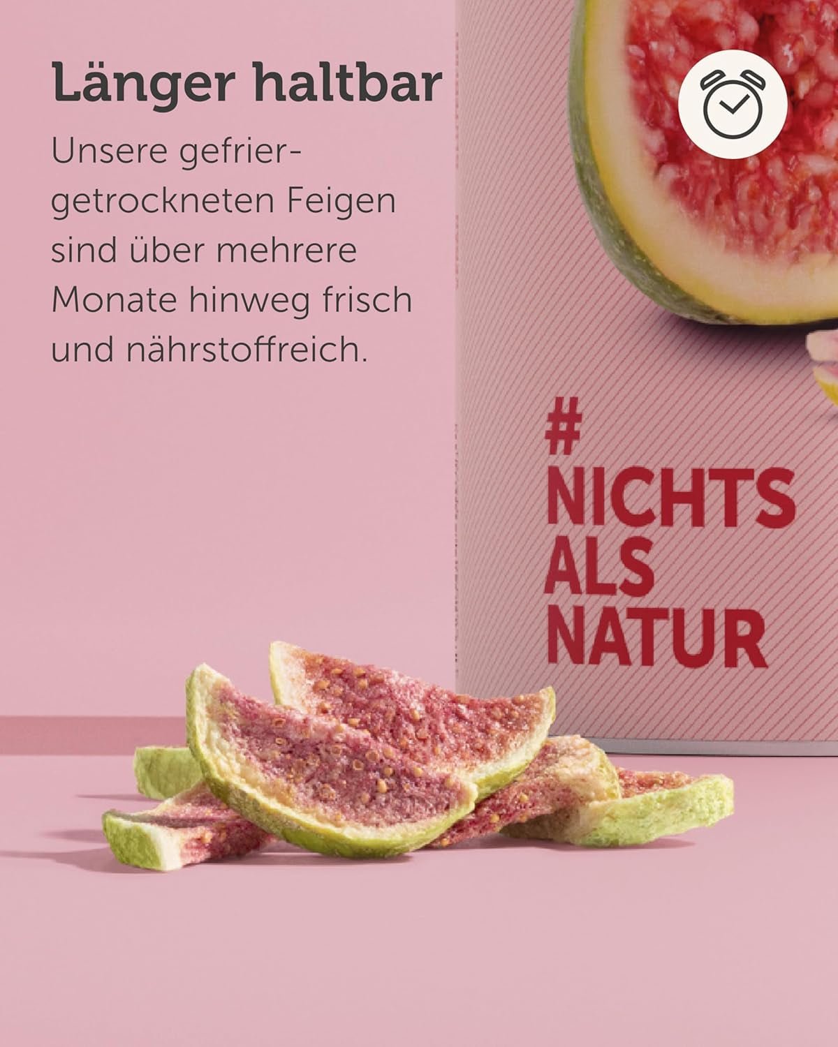 BUAH® Frysetørrede figner | Figenchips Som snack, til müsli og desserter | Ideel erstatning for slik | Vegansk og uden tilsat sukker | 220g Naty Shop dehydrerede produkter