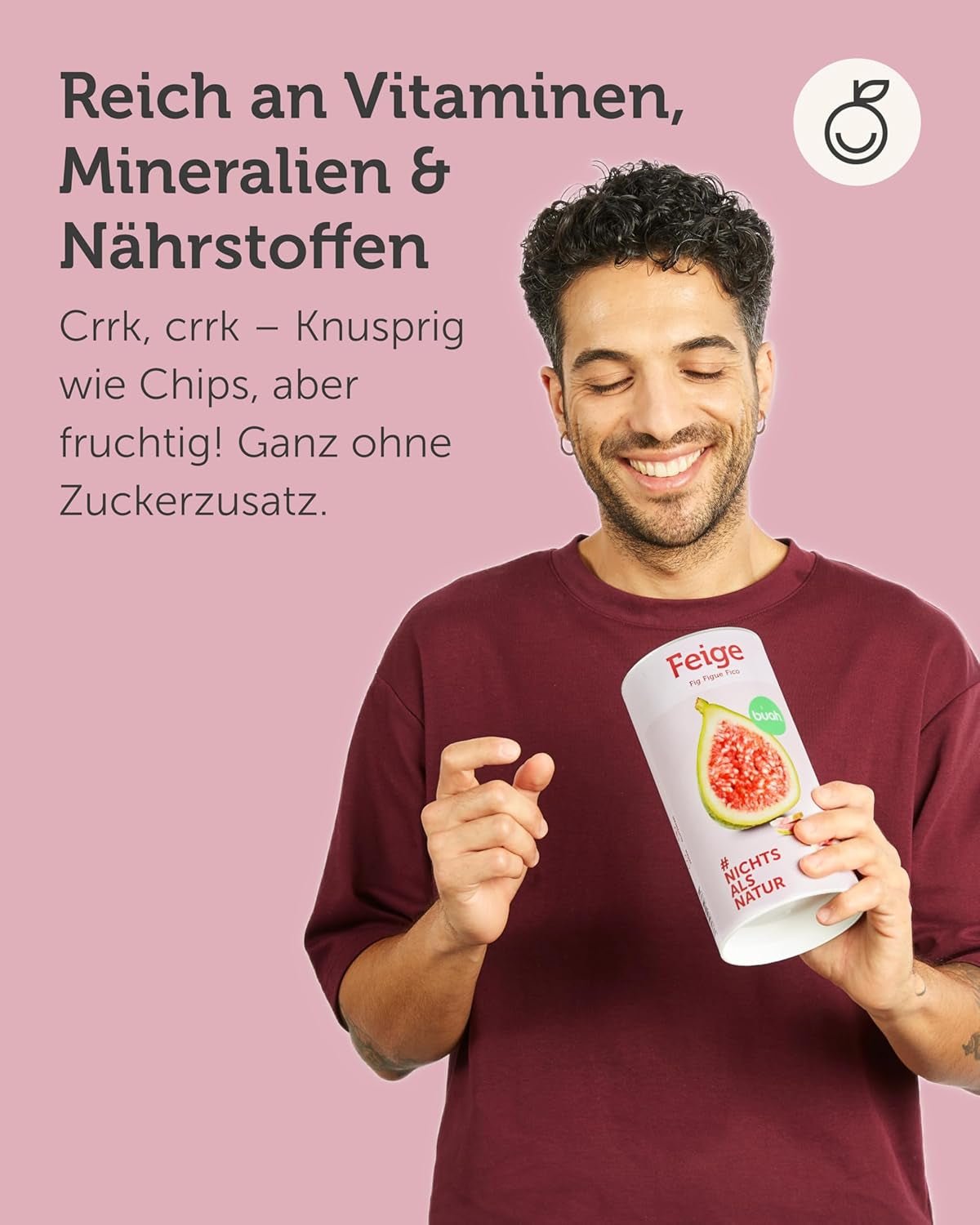 BUAH® Frysetørrede figner | Figenchips Som snack, til müsli og desserter | Ideel erstatning for slik | Vegansk og uden tilsat sukker | 220g Naty Shop dehydrerede produkter