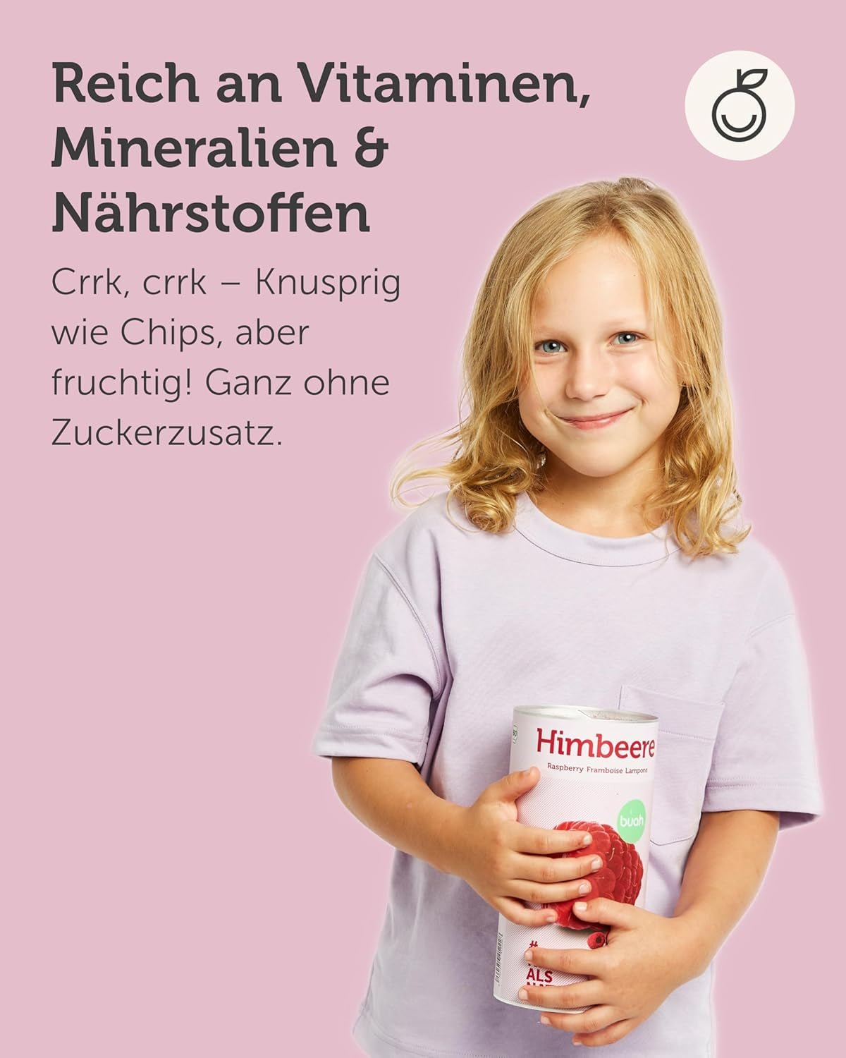 BUAH® Økologisk frysetørret hindbær | hindbærchips som snack, til müsli og desserter | ideel erstatning for slik | vegansk og uden tilsat sukker | 120g Naty Shop dehydrerede produkter