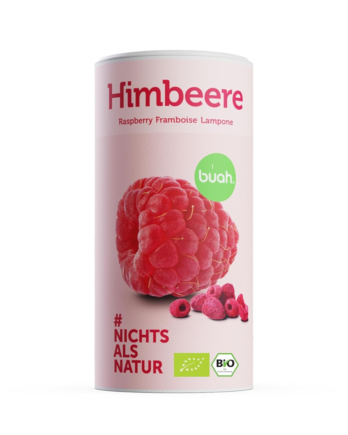 BUAH® Økologisk frysetørret hindbær | hindbærchips som snack, til müsli og desserter | ideel erstatning for slik | vegansk og uden tilsat sukker | 120g Naty Shop dehydrerede produkter 120G