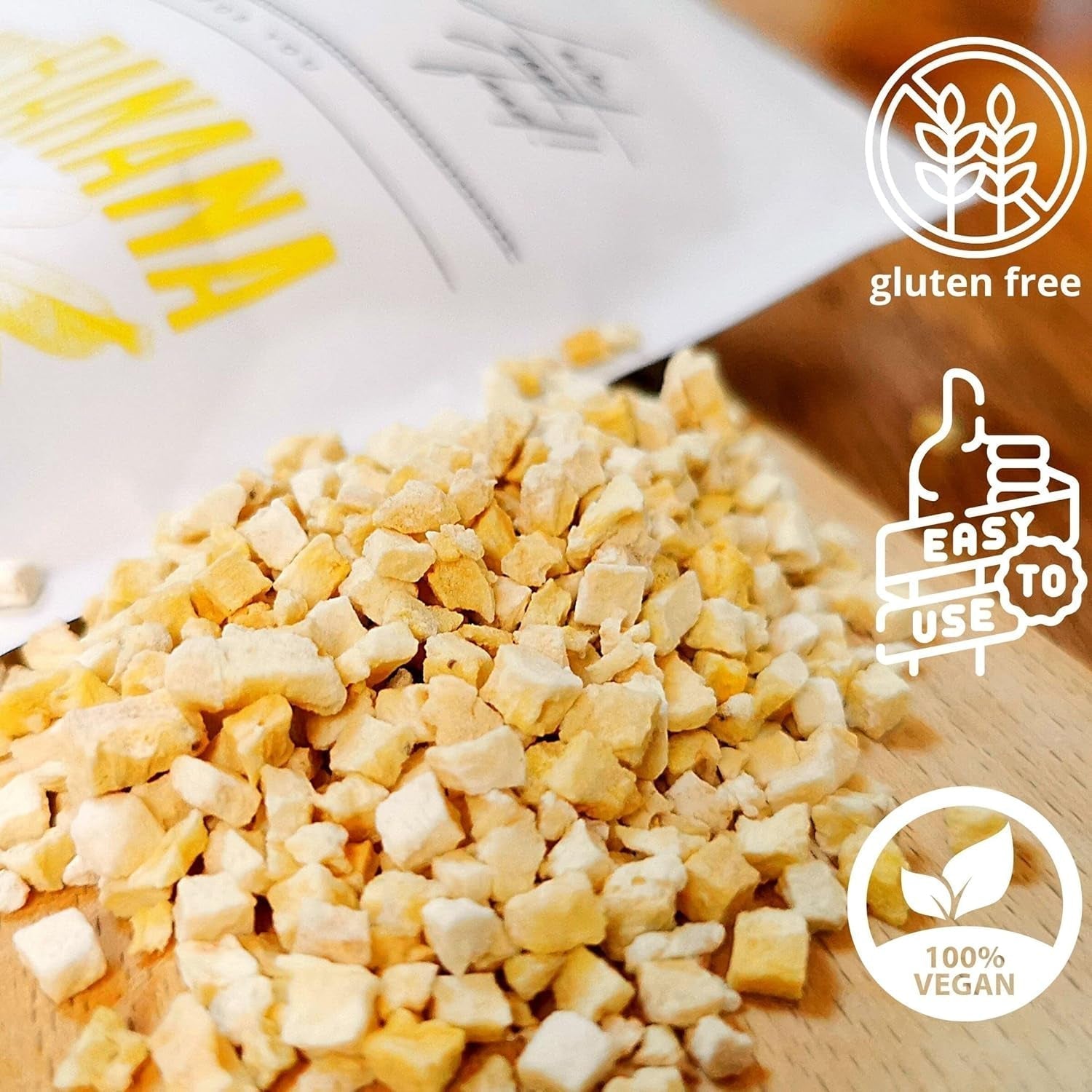 Frysetørrede bananstykker | Tørrede bananer uden sukker | Frysetørrede bananer Bananer med tørret frugt | Friske frysetørrede bananer | Bananstykker med frysetørret frugt Naty Shop dehydrerede produkter