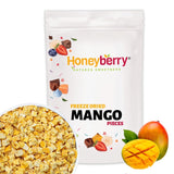 Frysetørrede mangostykker 100g - Frysetørret frugt - Frysetørret tørret frugt - Tørret mango - Perfekt til snacks, bagning, müsli, smoothies og desserter Dehydrerede produkter Naty Shop 100G