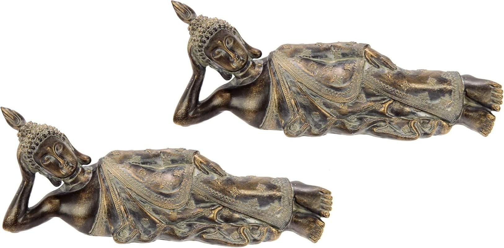 Buddha figur meditere siddende statue figurer skulptur buste statue ornament Buddha figur Feng Shui dekoration haveterrasse balkon dekoration Buddha statue boligtilbehør Buddha skulptur havefigur Statuetter og skulpturer Naty Shop Grå/brun Tilbøjelige