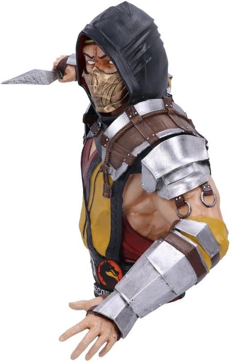 Officielt licenseret Mortal Kombat Scorpion buste, gul, 29,5 cm, statuetter og skulpturer af syntetisk harpiks Naty Shop