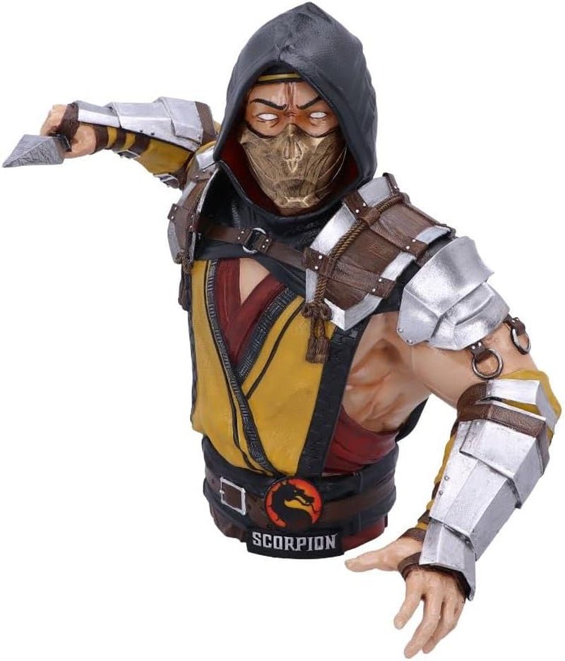 Officielt licenseret Mortal Kombat Scorpion Buste, Gul, 29,5 cm, Synthetic Resin Statue & Sculptures Naty Shop Standardtitel