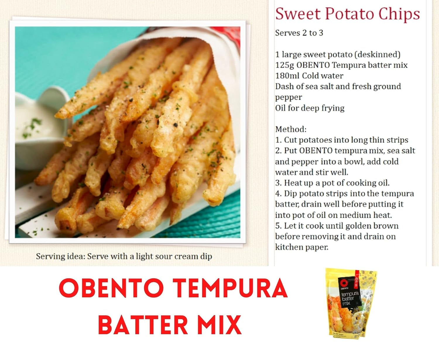 Tempura Batter Mix Tempura Back-Frittiermischung, 500 Gram Mix til bagning og madlavning Naty Shop