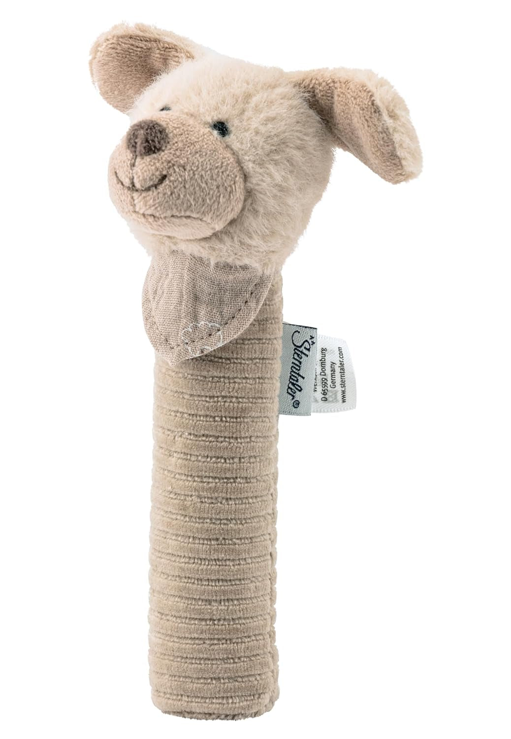 Sterntaler Baby squeaker hund Lucky - Baby legetøj lavet af blødt luftigt materiale med ledning - Fangst legetøj til børn - Første forsøg på at fange og lege, grå-beige Bebe Toys Naty Shop Standard titel
