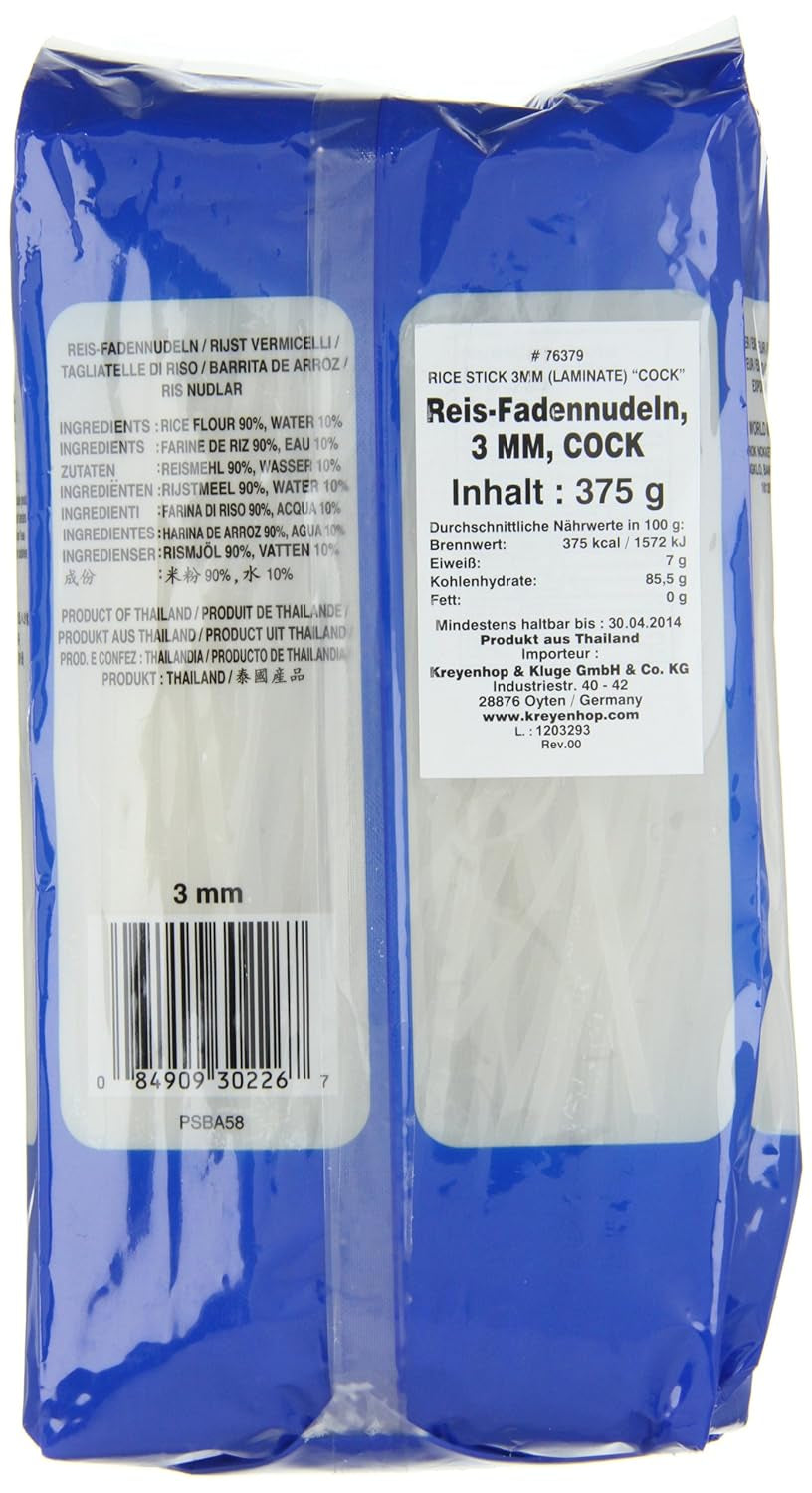 Hane risnudler, 3 mm, klasse 1 (1 pakke x 375 g)