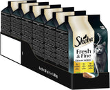 Sheba-portionsposer våd kattefoder, frisk og fin kalkun- og kyllinggelé Multipakke, 6x6x50 g - Kalkun- og kyllinggelé af høj kvalitet til kattemad