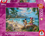 Schmidt Spiele Thomas Kinkade 57528 Disney Mickey og Minnie på Hawaii 1000 stykke puslespil Farverigt [Eksklusivt for Amazon] Puslespil Naty Shop Standardtitel