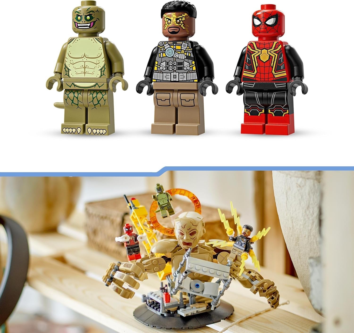 LEGO Marvel Spider-Man vs. Sandman: Showdown Superheltelegetøj med figurer inklusive firben og elektrorollespil Byggelegetøj Gave til actionentusiast drenge og piger 76280 Byggesæt Besuche den LEGO-Store