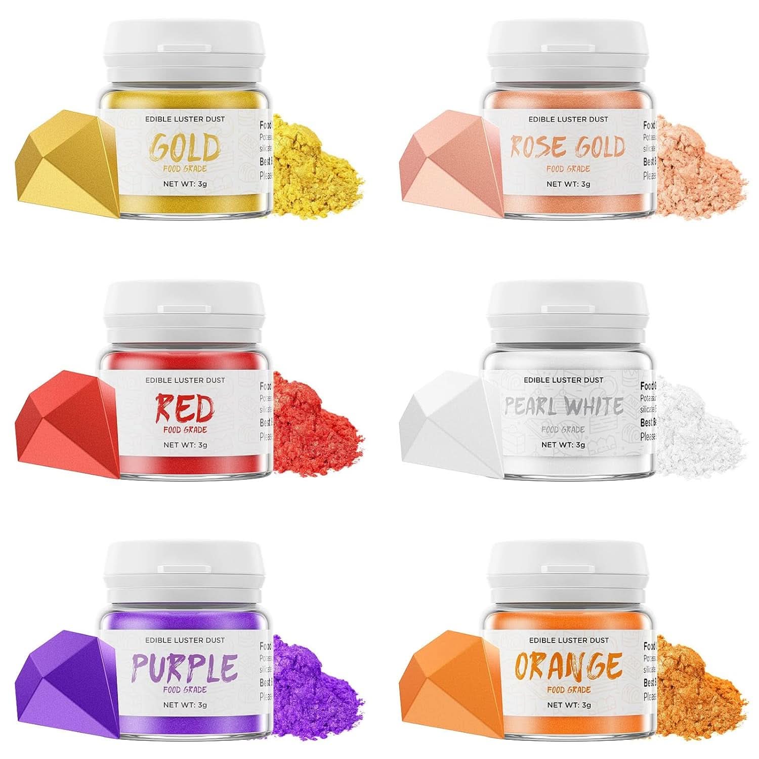 Spiselig glitter, 3 gram Naty Shop Varme farver