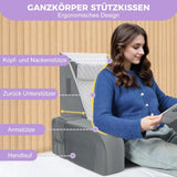 Stor læsepude med håndtag, skum med høj densitet, ergonomisk rygpude, armlæn, nakkestøtte og nakkestøtte, tilbagelænet sædepude til at sove, lege, se tv, til seng og sofa