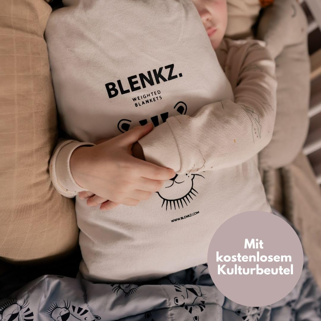 Vægtet babytæppe | 3,5 kg | 100X150cm | Terapi tæppe | Vægtede tæpper | Tungt tæppe (blåt tigeransigt, 3,5Kg-100X150 Cm) BLENKZ Senge og tæpper.