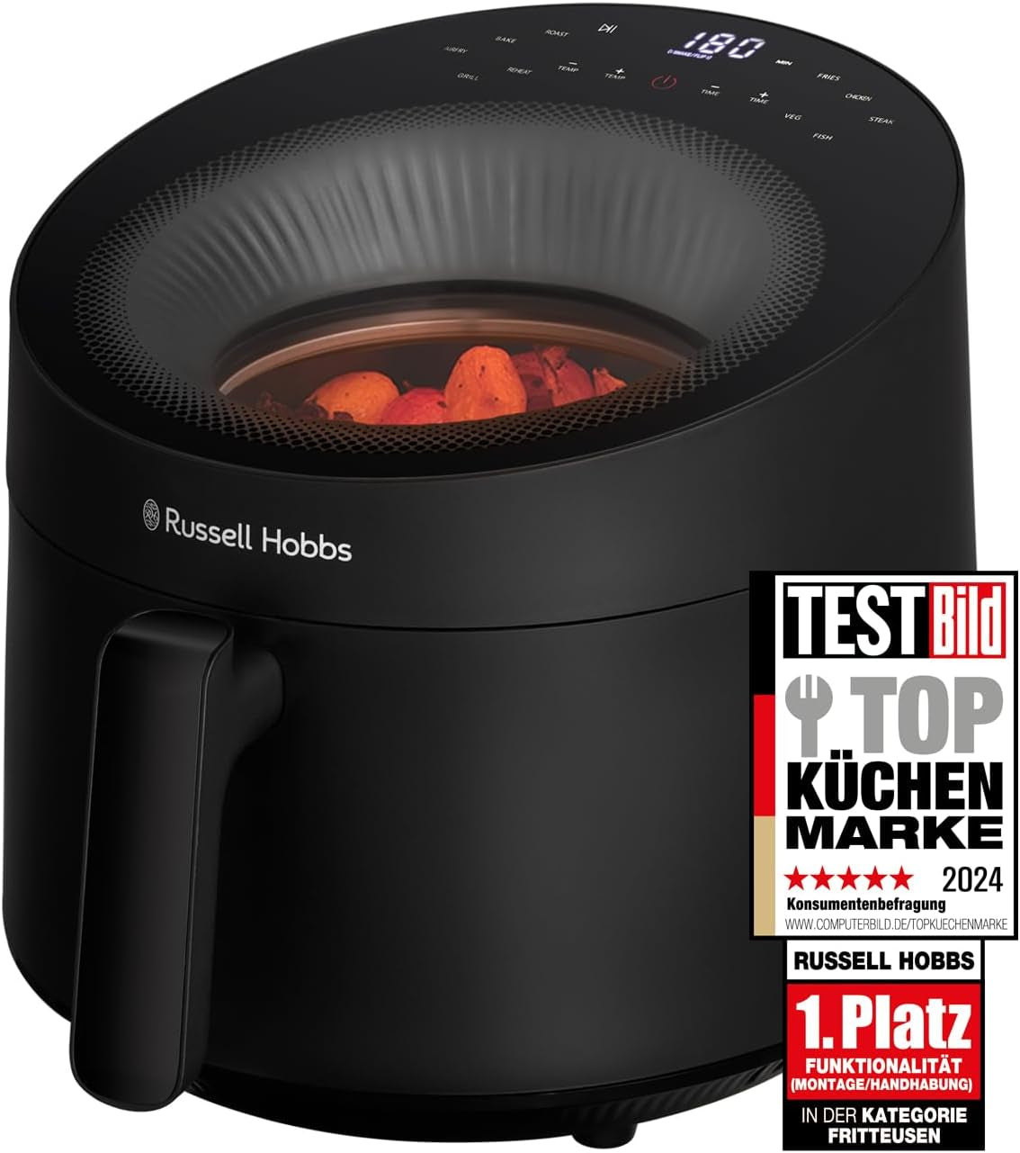 Russell Hobbs Airfryer, 5 liter, 10 programmer, visningsvindue Naty Shop Appliances Sort
