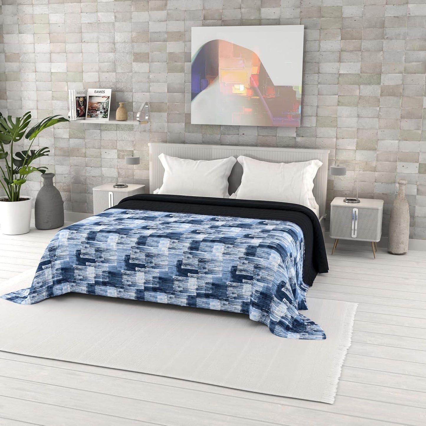 Fantasy printet sommerdyne, polyesterfyld, kronblade, 260X270Cm Dyner og dyner Naty Shop Paint 260X270Cm