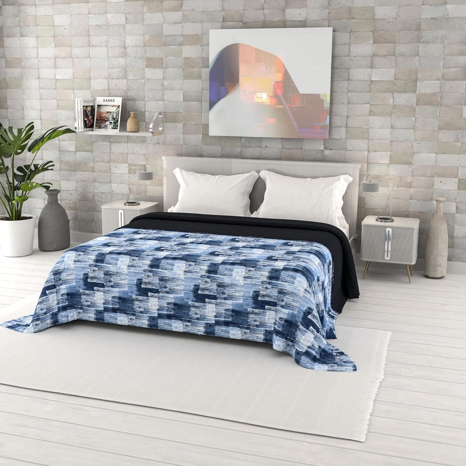 Fantasy printet sommerdyne, polyesterfyld, kronblade, 260X270Cm Dyner og dyner Naty Shop Paint 260X270Cm