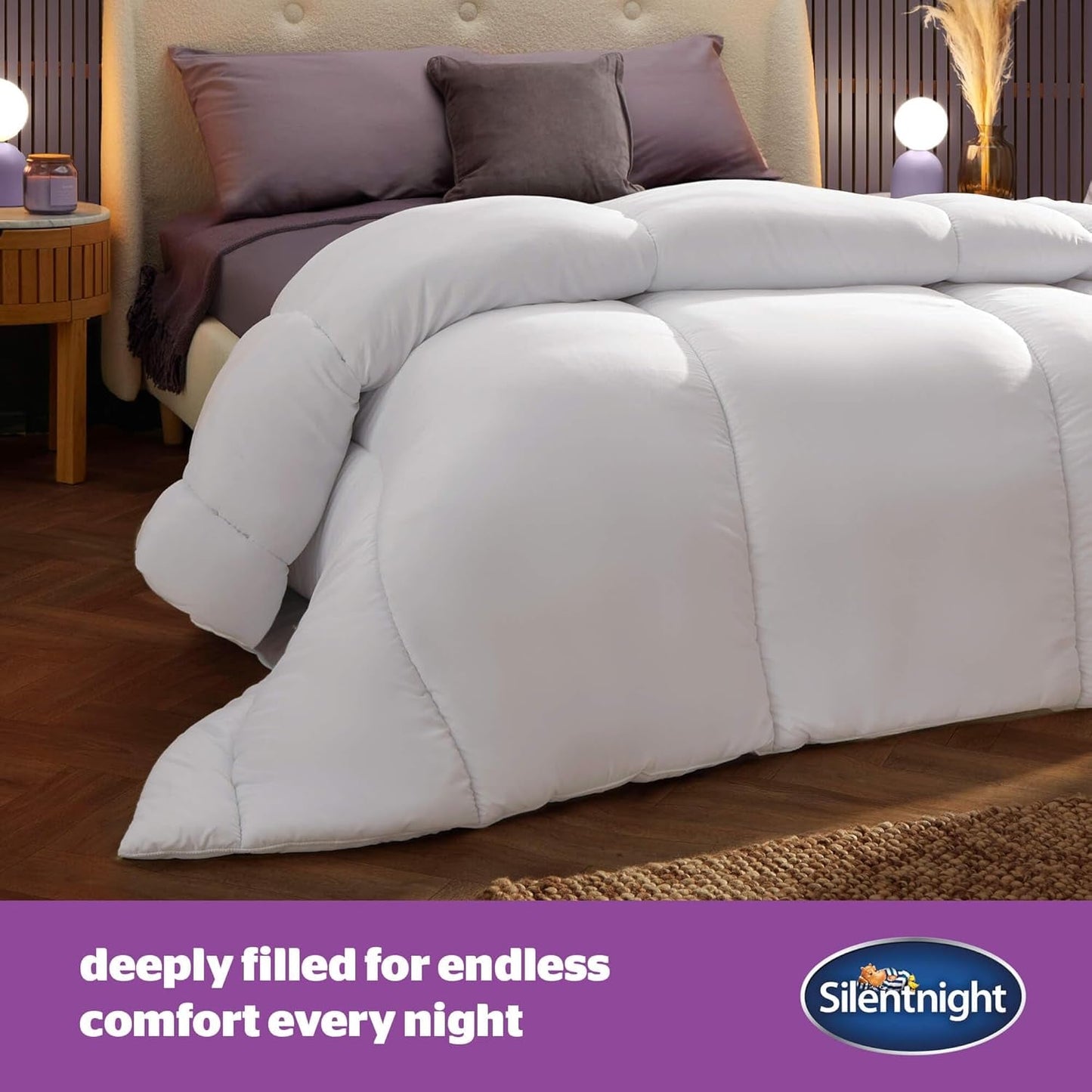 Silentnight Deep Sleep quilt, hvid, mikrofiber, hvid, enkeltseng Dyner og dyner Naty Shop
