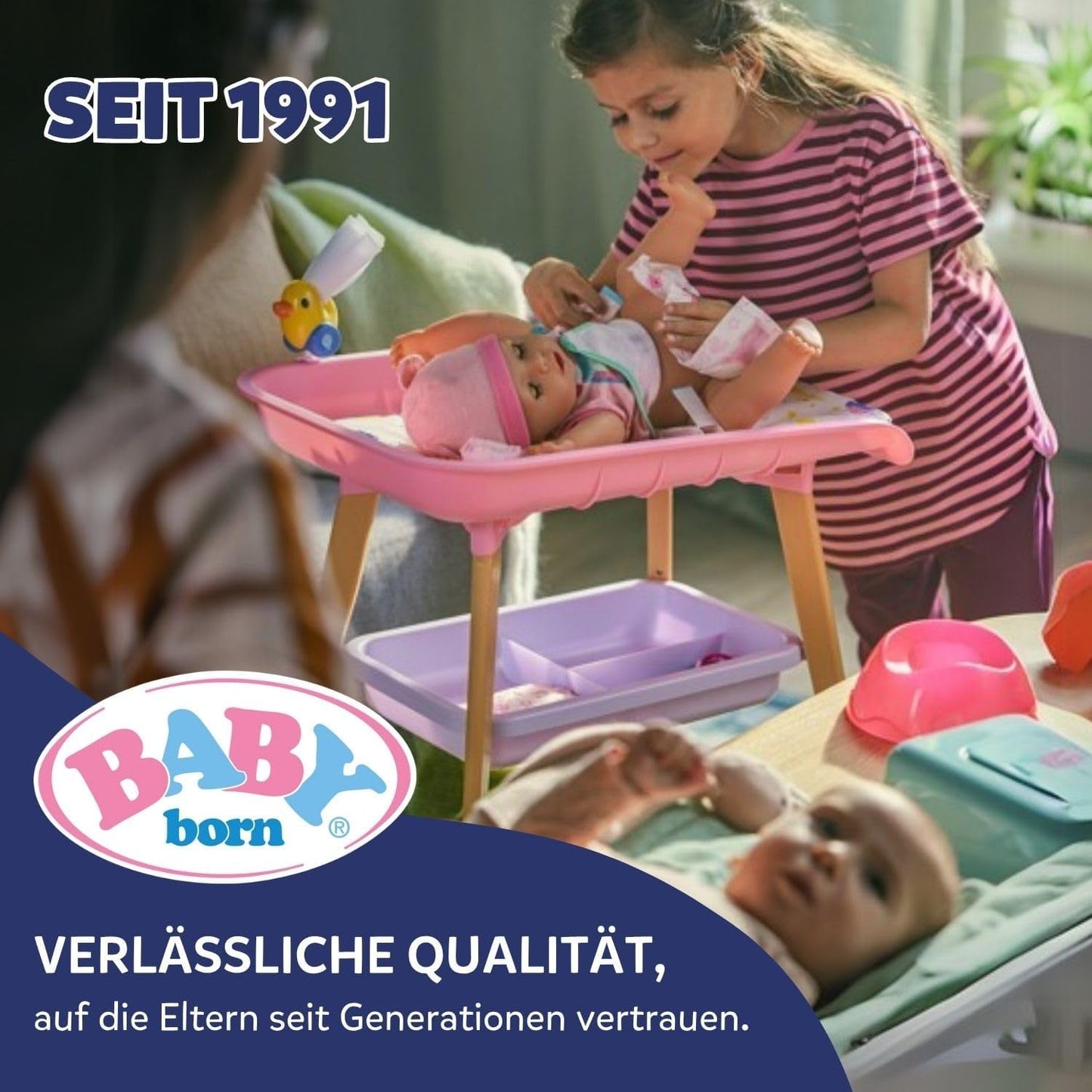BABY Born My First Swimmer Girl - 30 cm Dukke - Badedukke med drejemekanisme, Vandtæt - Virker uden batterier - Velegnet til børn fra 1 år og derover