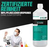 Vegetabilsk glycerin, 100% naturlig, naturlig fugtighedscreme til hår og hud, ideel til sæber, shampoo, cremer, 1 liter bruser og bad Naty Shop