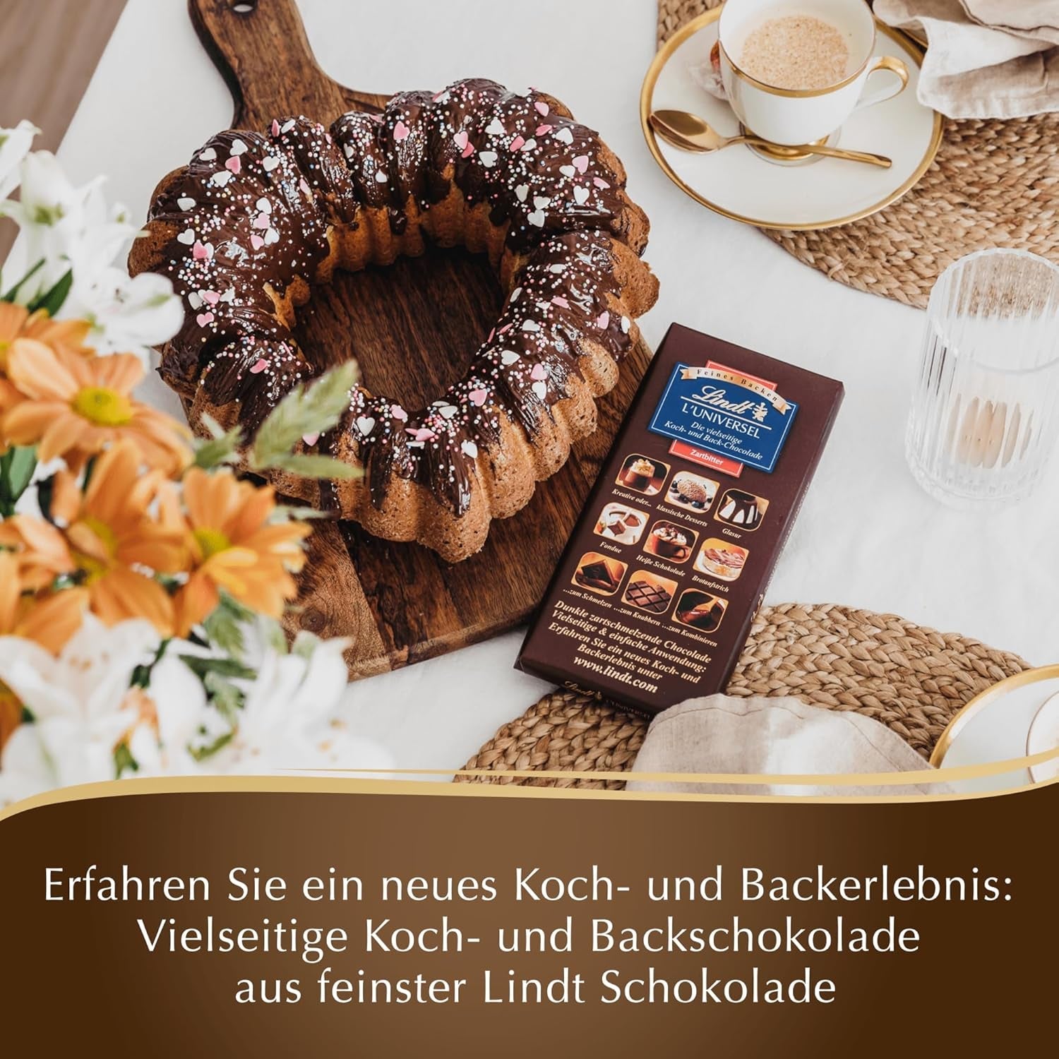 Lindt Chokolade | L'Universet | 200g Chokolade til madlavning og bagning, til desserter, som glasur, fondue, smørepålæg eller til snacks | Chokolade til bagning