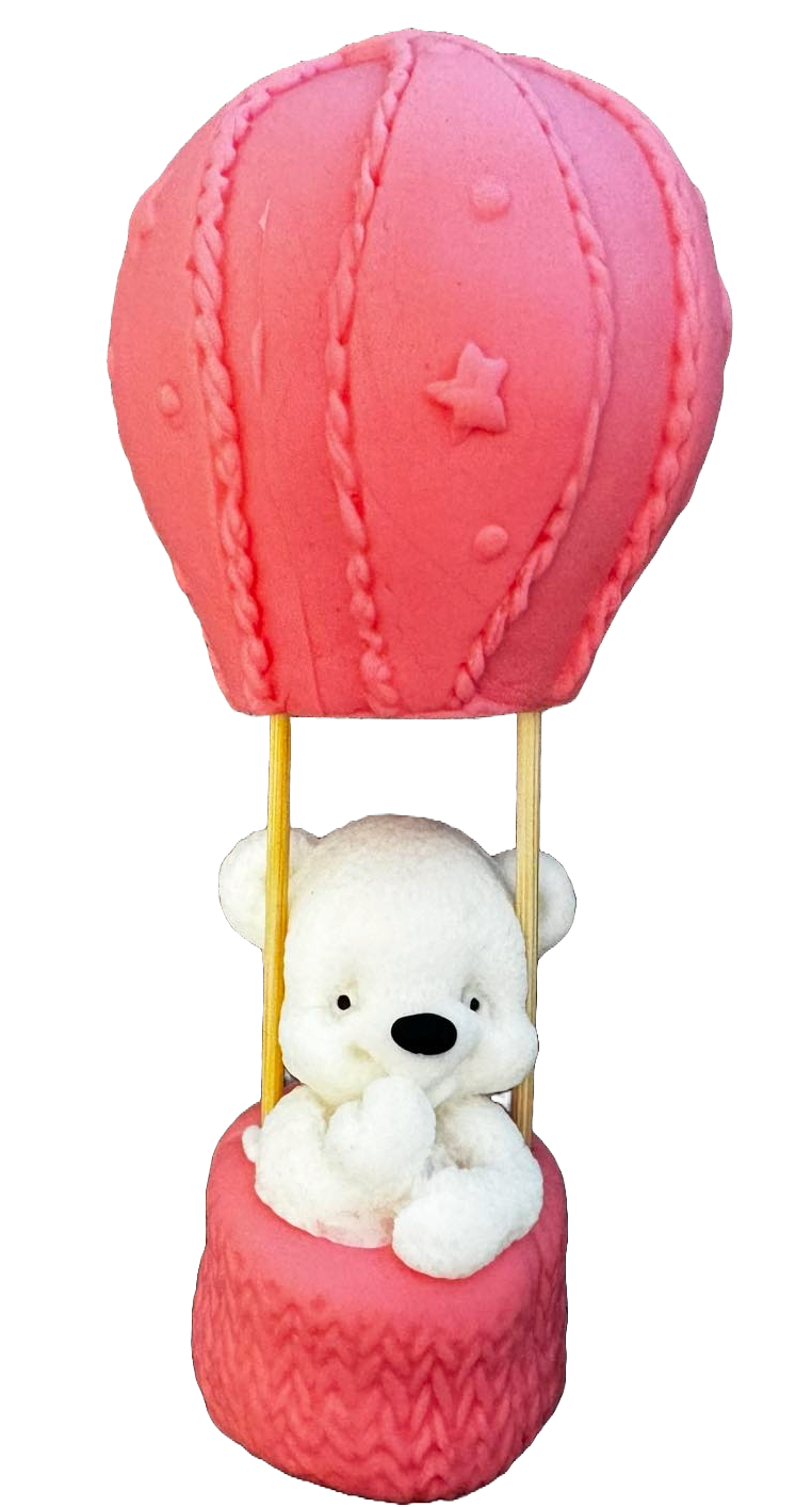 Spiselig sukkerdekoration, Bear in a ballon Dekorationer fra Sugar Paste Naty Shop