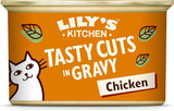 Lily's Kitchen Naturligt vådfoder til voksne katte, dåse, velsmagende stykker i kyllingesovs, kornfri opskrift (24 bakker x 85 g)
