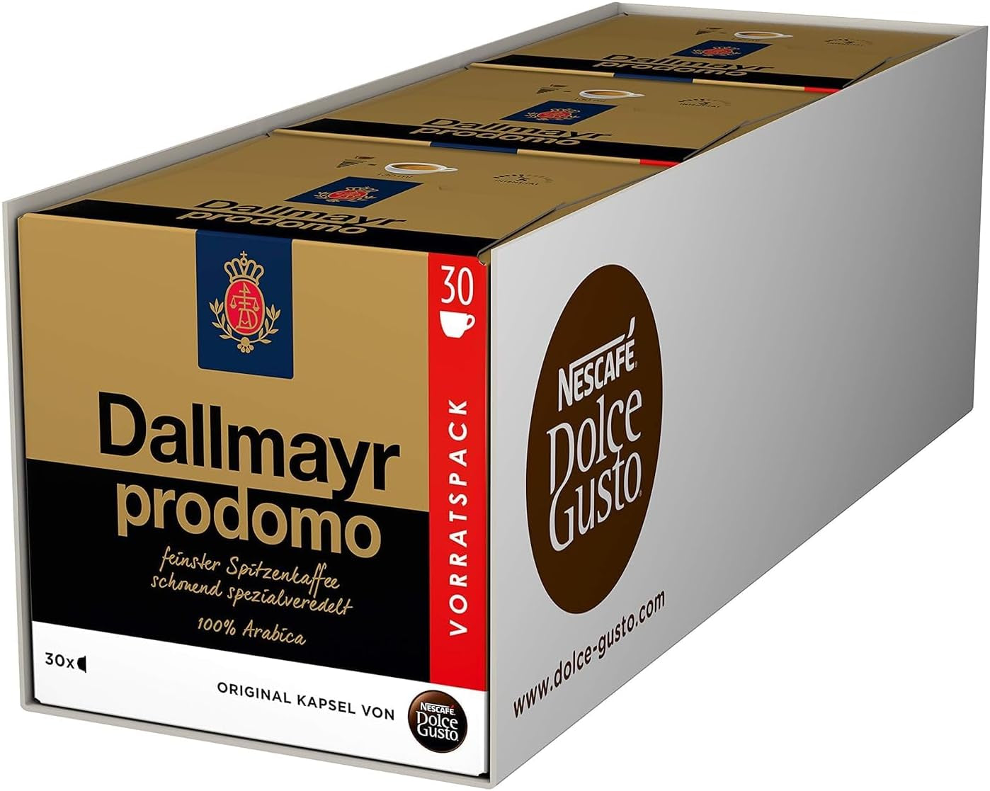 NESCAFÉ DOLCE GUSTO Krups KP1238 Mini Me kaffekapselmaskine, 15 bar, kompakt, højtryks kaffemaskine, over 30 kaffekreationer, valg af drikkestørrelse, sort/antracit mit Dallmayr Prodomo